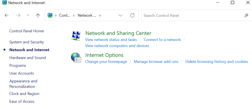 Bước 1: Mọi người click chuột vào biểu tượng Start mà mọi người thường dùng để tắt máy rồi anh em gõ tìm kiếm “Network and Sharing Center” vào ô “type here to search” và mở “Network and Sharing Center”.