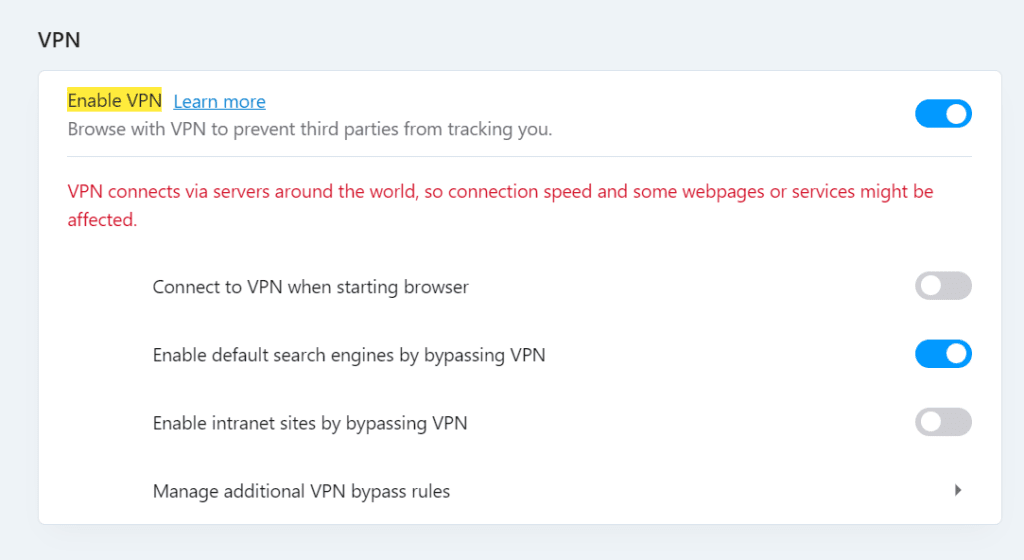 Bước 4: Sau khi kích hoạt nút VPN thì anh em sẽ click vào biểu tượng VPN và chọn Virtual location. 